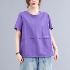 (BE5004)字母印花棉TEE